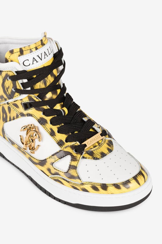RC Animal-print hi-top basketball sneakers RC Animal-print hi-top basketball sneakers Yellow QKS160-PZA79
