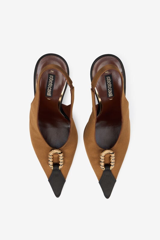 RC Brown And Black Slingbacks With Jewel Detail RC Brown And Black Slingbacks With Jewel Detail MARRONE/NERO VWS010-FL113