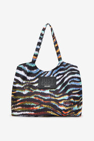 JC Borsa mare con stampa Zebra e patch logo Bleu clair/Noir SFB176-SF671