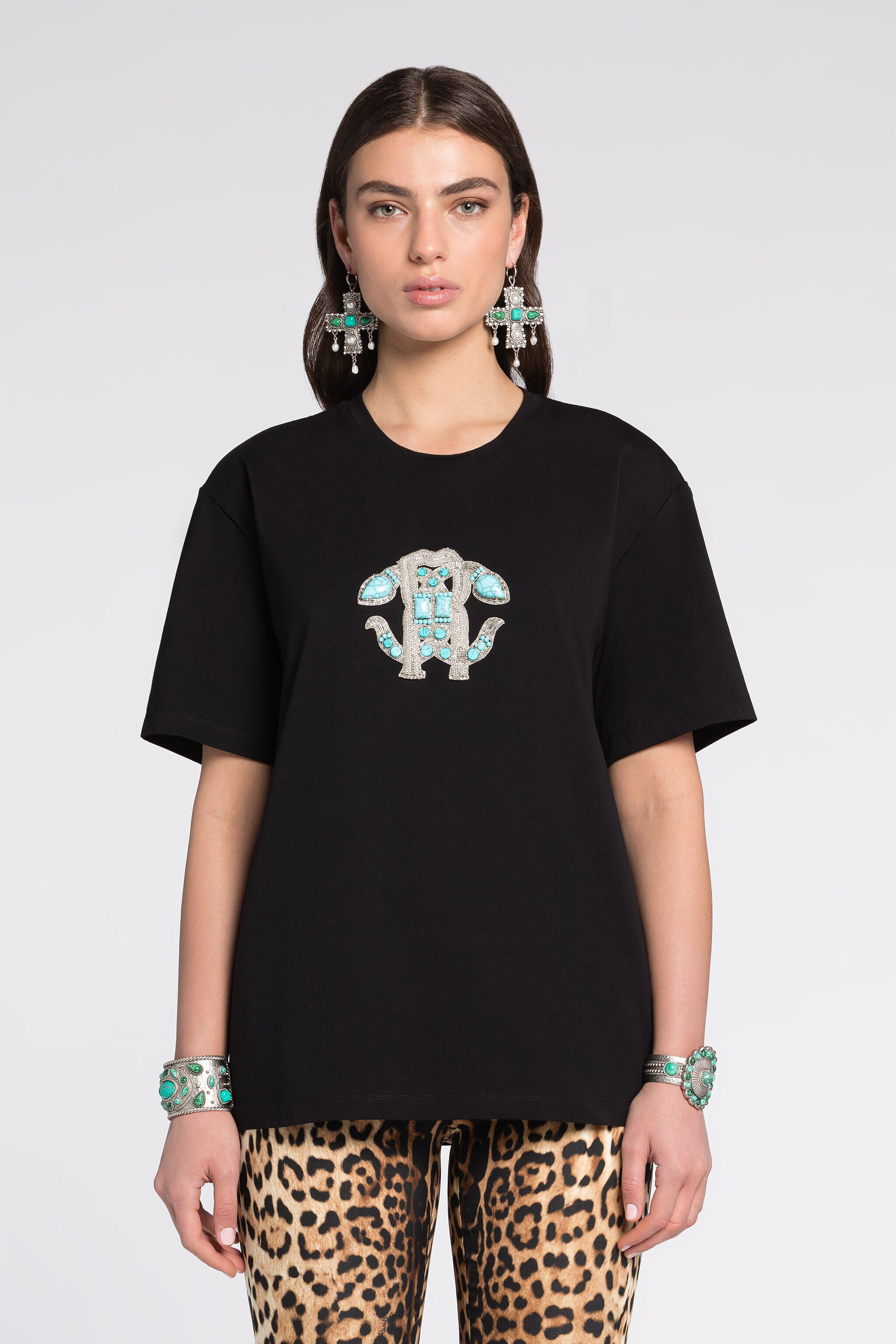 RC Mirror Snake Cotton T-Shirt RC Mirror Snake Cotton T-Shirt Black RKR600-JD062