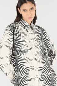 RC Zebra-Print Long Shirt Black/White UKT162-3AN49