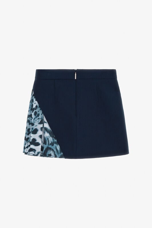 JU Skirt With Jaguar Skin Insert JU Skirt With Jaguar Skin Insert BLUE NAVY TJT30F-KU012