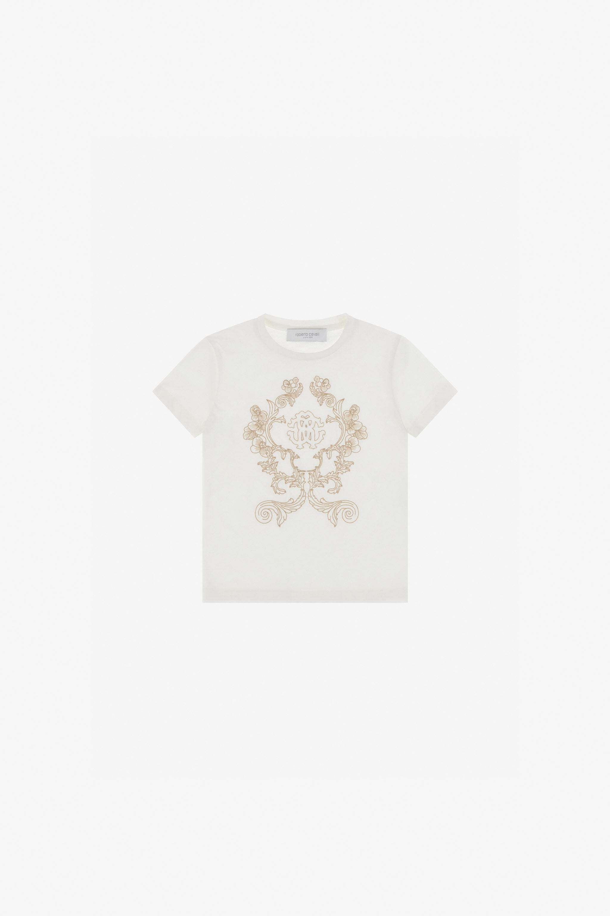 JU RC Monogram Embroidered T-Shirt JU RC Monogram Embroidered T-Shirt White TJT64D-JD001