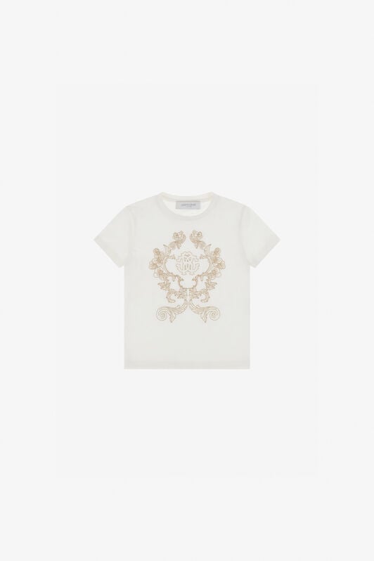 JU RC Monogram Embroidered T-Shirt JU RC Monogram Embroidered T-Shirt White TJT64D-JD001