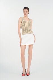 RC Striped Lurex Knit Top IVORY/GOLD WKM601-MO010