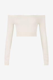 RC Schulterfreies Crop Top Elfenbein UKT631-MA001