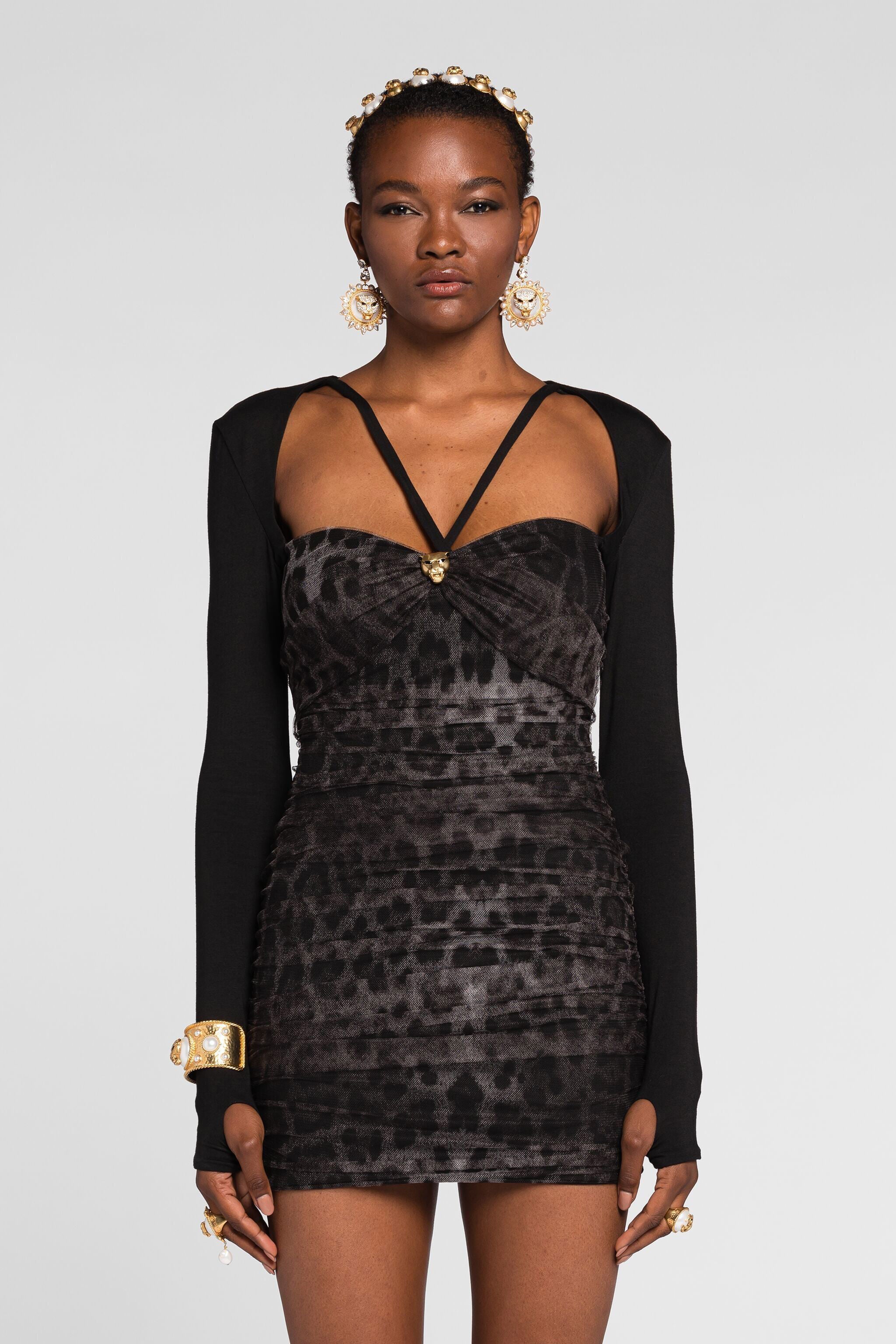 RC Leopard-print dress RC Leopard-print dress Black QKT105-JE019