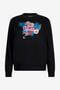 JC Black Sweatshirt with Floral Logo Print JC Black Sweatshirt with Floral Logo Print BLACK VFS025-VF349