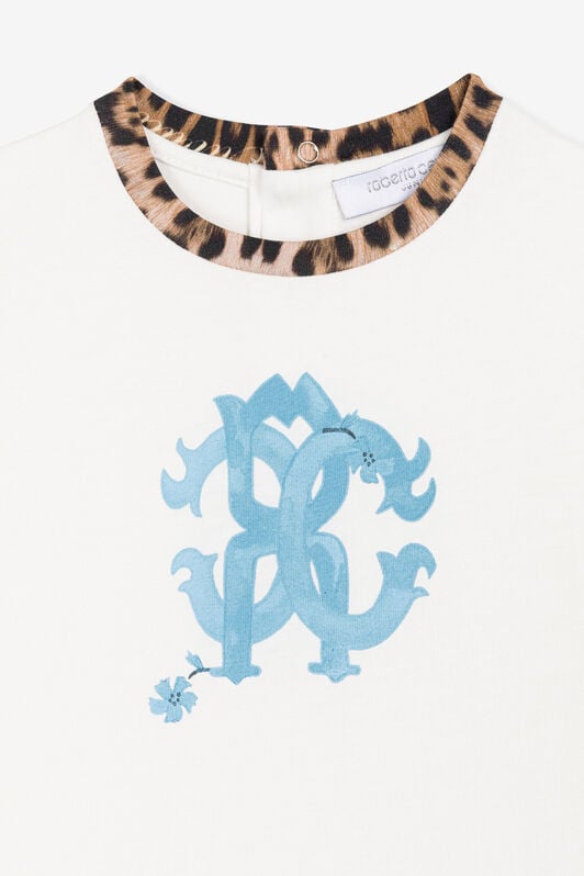 JU T-shirt con Monogram RC Bianco RJT601-JD001