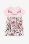 JU Flower And Logo-Print Dress Pink OJT166-ISA2J