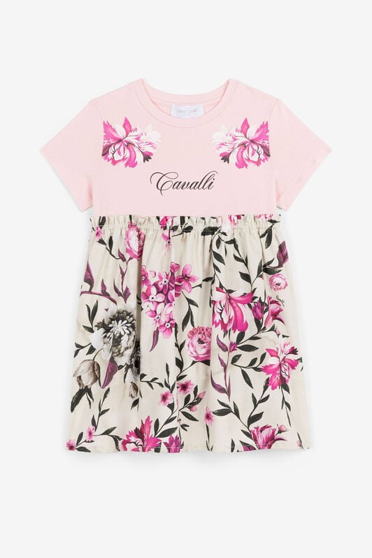 JU Flower And Logo-Print Dress JU Flower And Logo-Print Dress Pink OJT166-ISA2J