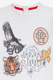 JU White T-shirt With Graphic Print OPTICAL WHITE VJT613-JD001