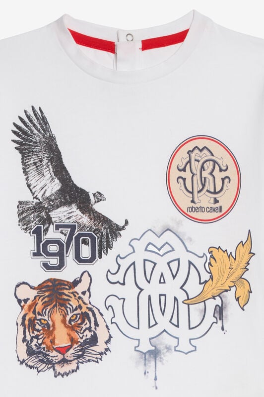 JU Weißes T-Shirt mit Grafischem Druck JU Weißes T-Shirt mit Grafischem Druck OPTICAL WHITE VJT613-JD001