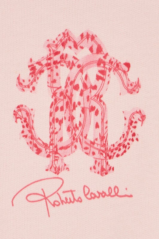 JU Sweatshirt With RC Monogram And Cheetah Skin JU Sweatshirt With RC Monogram And Cheetah Skin Pink UJT662-CF050