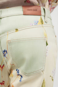 RC Pantaloni Flare con Stampa Miami Flowers GREEN/FUCHSIA WQJ205-DAR32