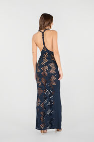 RC Gehäkeltes langes Kleid Dunkelblau UWM102-MH014