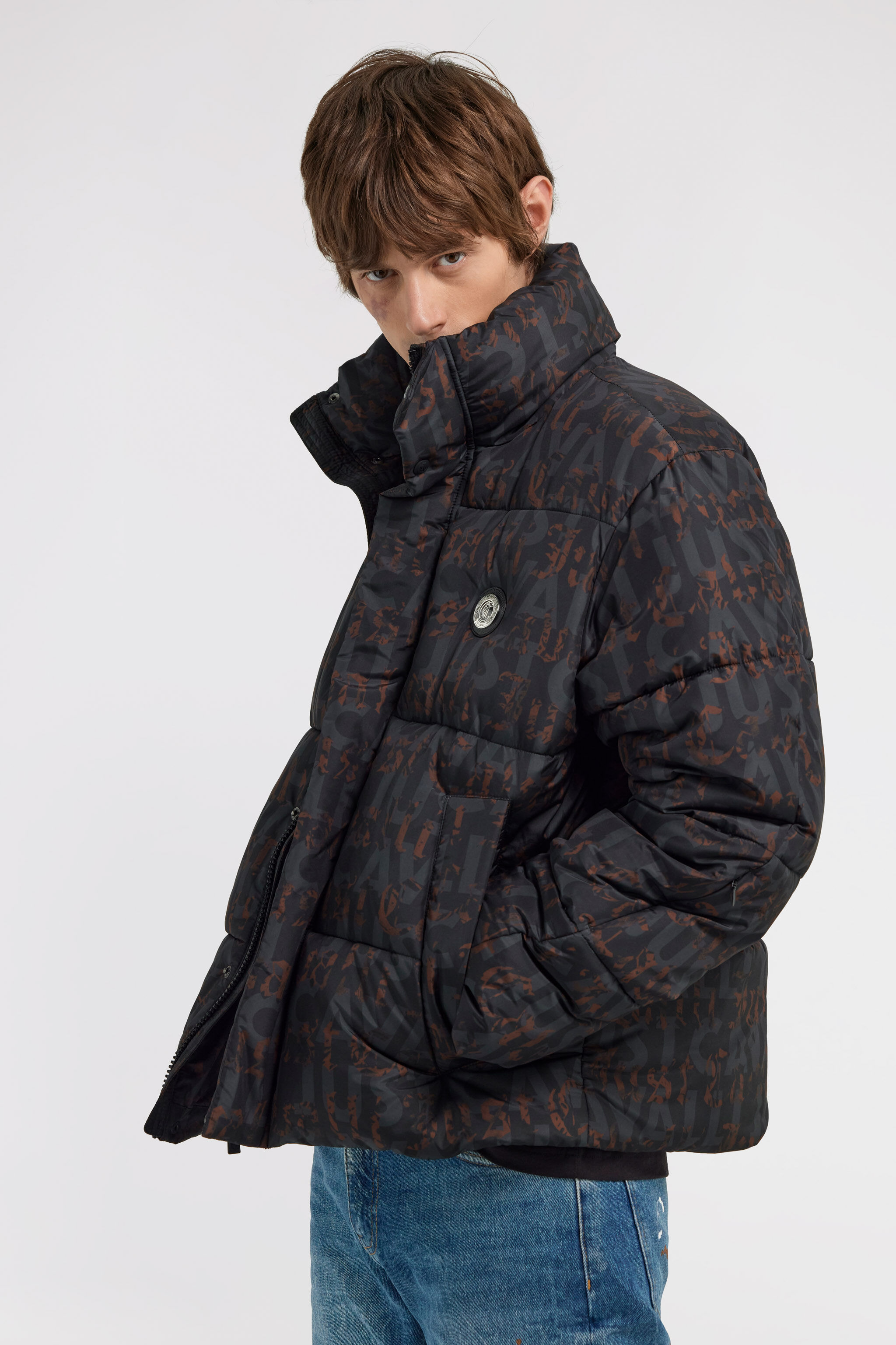 Just Cavalli Down Jacket in Black for Men | Roberto Cavalli®