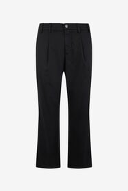 RC Schwarze Hose mit geradem Bein und Falten BLACK TOT20D-FN015