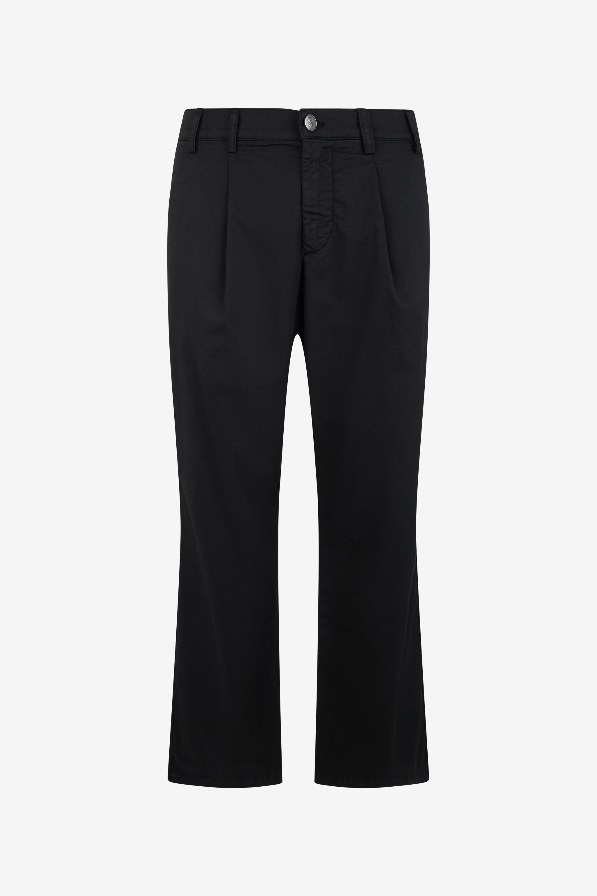 RC Schwarze Hose mit geradem Bein und Falten RC Schwarze Hose mit geradem Bein und Falten BLACK TOT20D-FN015