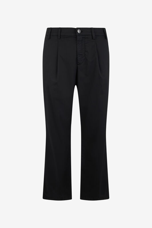 RC Schwarze Hose mit geradem Bein und Falten RC Schwarze Hose mit geradem Bein und Falten BLACK TOT20D-FN015