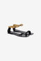 RC Sandales Basses Avec Tigres Bijoux Embossées Serpent RC Sandales Basses Avec Tigres Bijoux Embossées Serpent Noir UKS050-PZ579