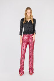 RC Pantaloni Con Stampa Pitone Effetto Lucido Fucsia UKP204-PN053