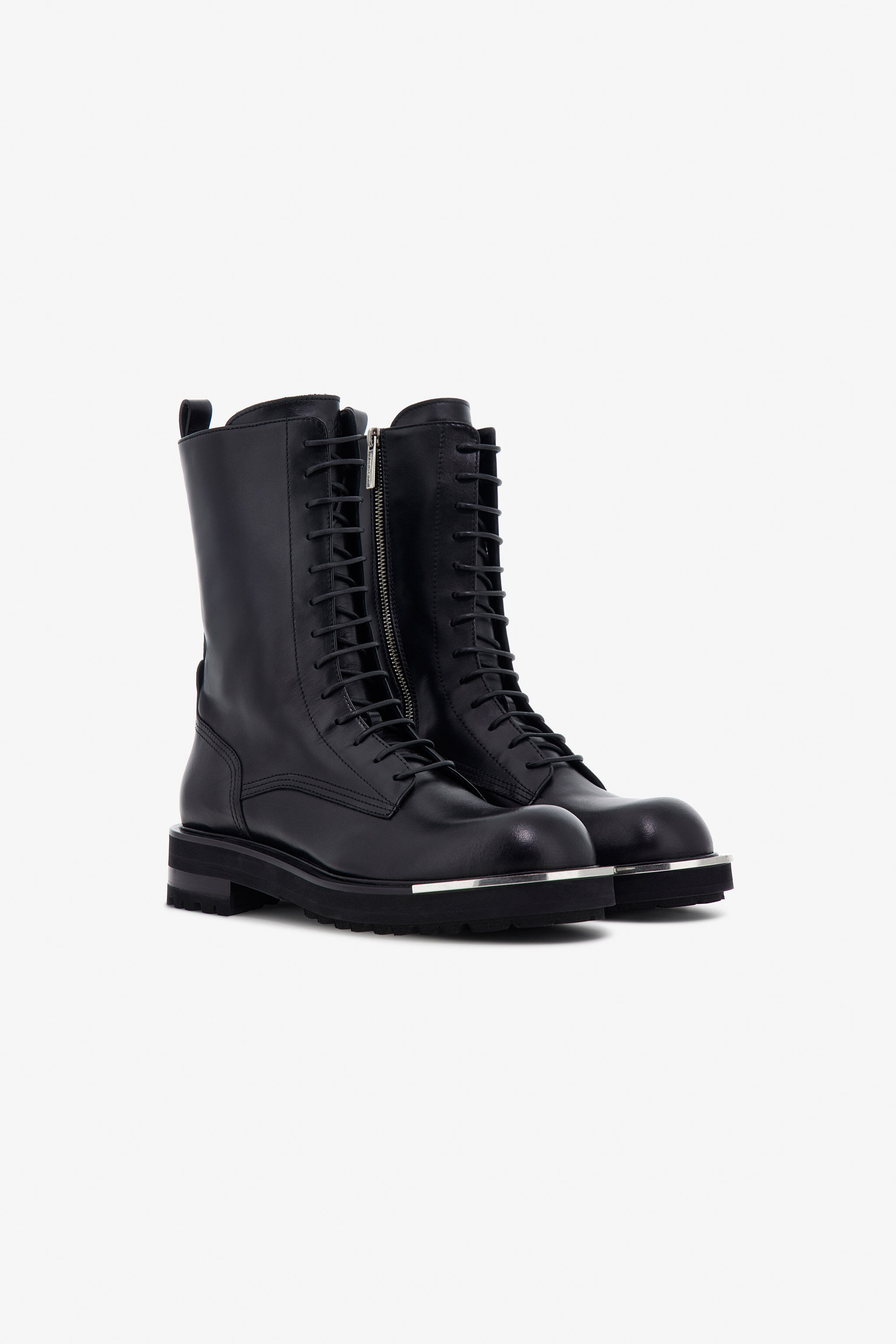 RC Botas De Combate Con Cordones Negras RC Botas De Combate Con Cordones Negras Negro TRS023-PZ03A