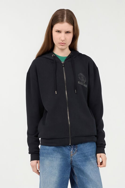 RC Black Hoodie Sweatshirt with RC Monogram Logo RC Black Hoodie Sweatshirt with RC Monogram Logo BLACK POT69C-CF054
