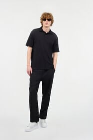 JC Polo Shirt With Monogram And Lettering Black UFT021-UF041