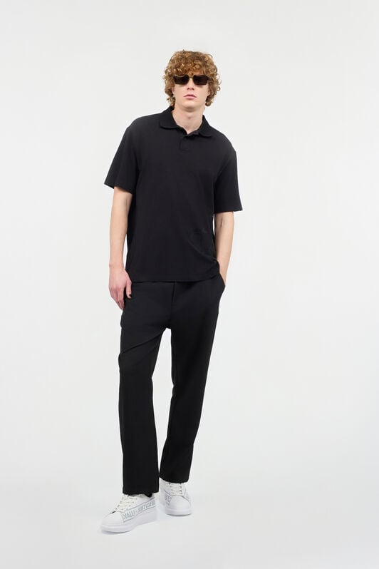 JC Polo Shirt With Monogram And Lettering JC Polo Shirt With Monogram And Lettering Black UFT021-UF041
