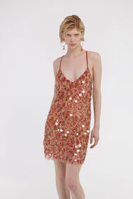 RC Short embroidered dress Red SKR186-RT001