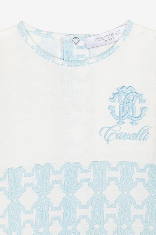 JU RC Monogram-Embroidered Babygrow Set JU RC Monogram-Embroidered Babygrow Set Light blue RJT837-JFF66