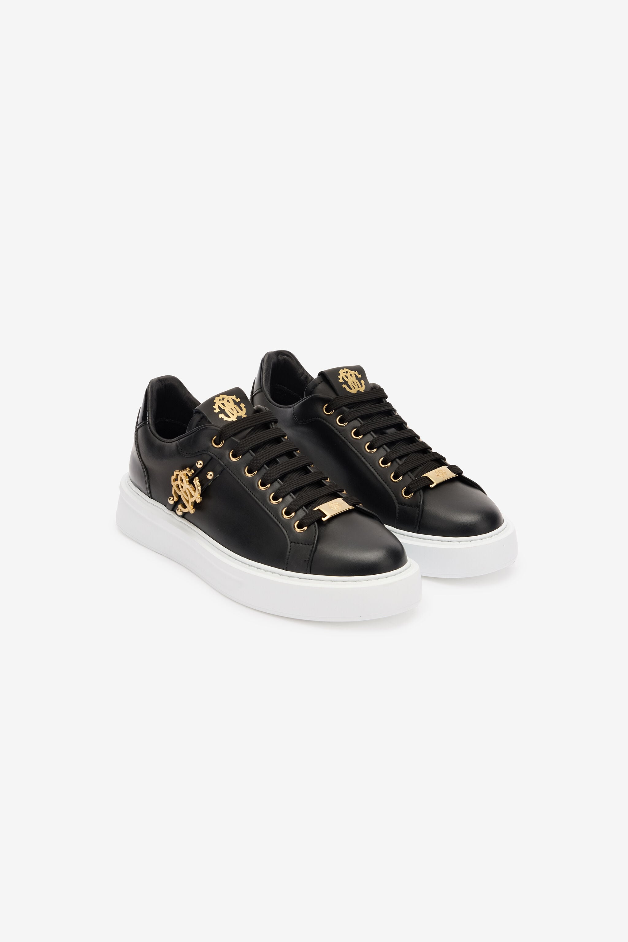 RC Ledersneakers Mit Goldenen Details BLACK/GOLD POS01E-PZ085