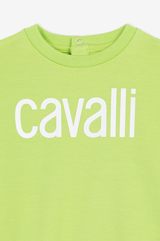 JU Logo-Stripe Sweatshirt VERDE FLUO OJT947-ISA2J