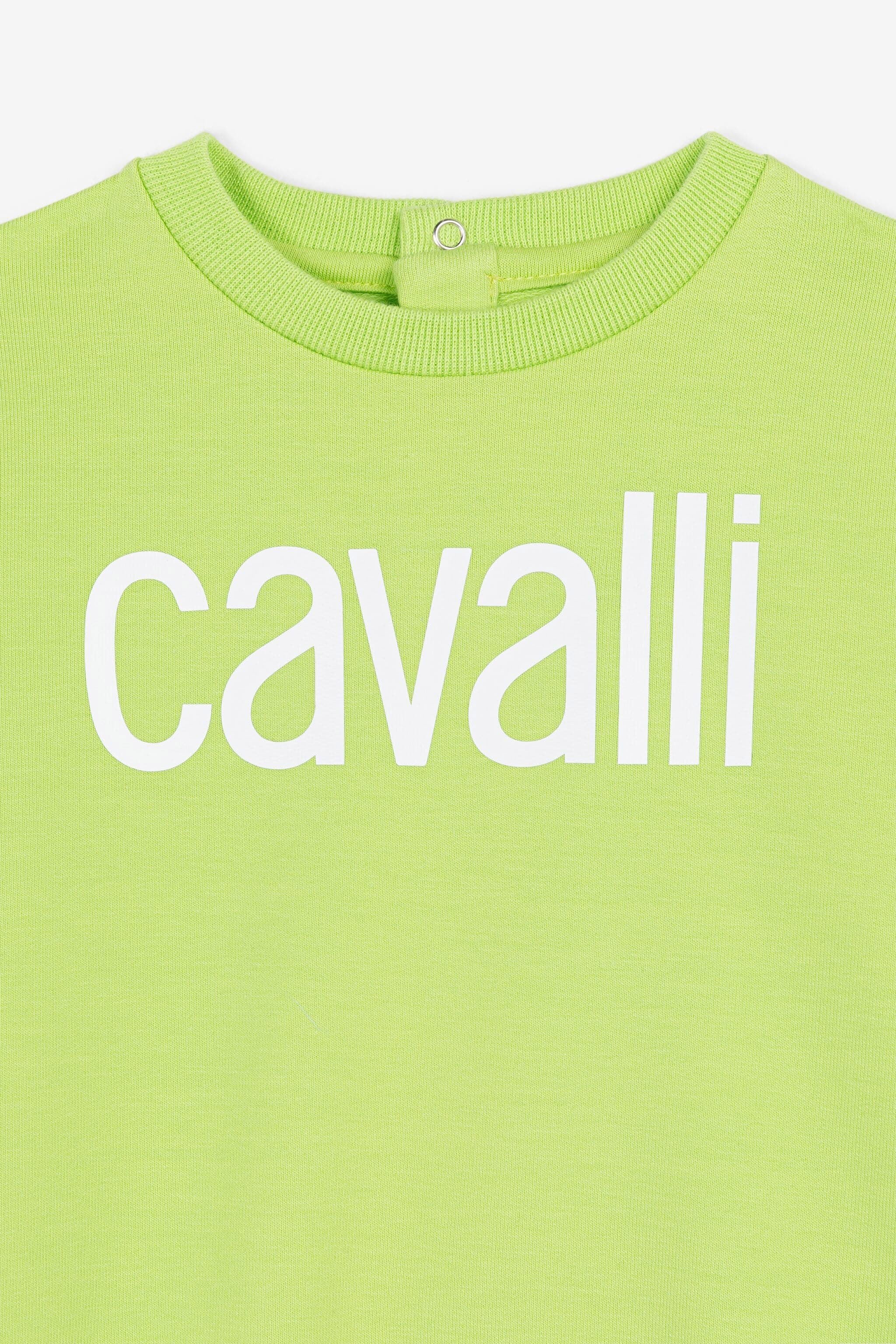 JU Logo-Stripe Sweatshirt VERDE FLUO OJT947-ISA2J