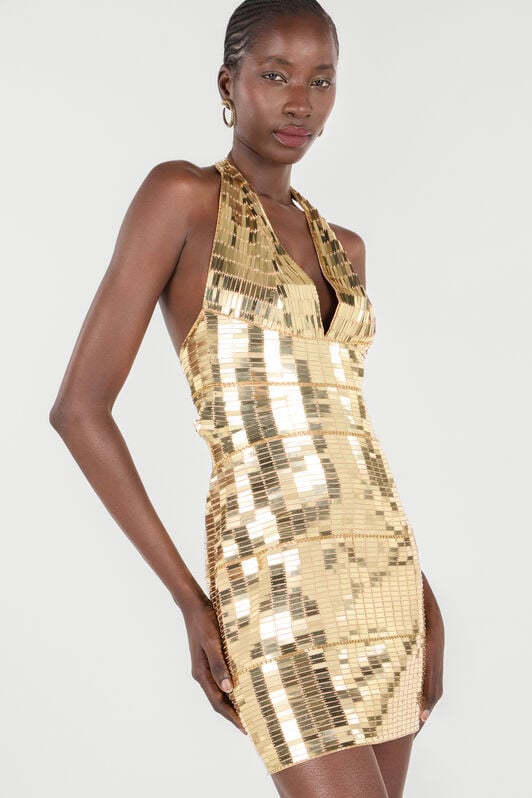 RC Minikleid Mit Goldenen Applikationen RC Minikleid Mit Goldenen Applikationen Gold UKR156-OG028