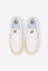 JC Zapatillas Blancas De Piel Con Inserciones Beis WHITE UFS023-UF298