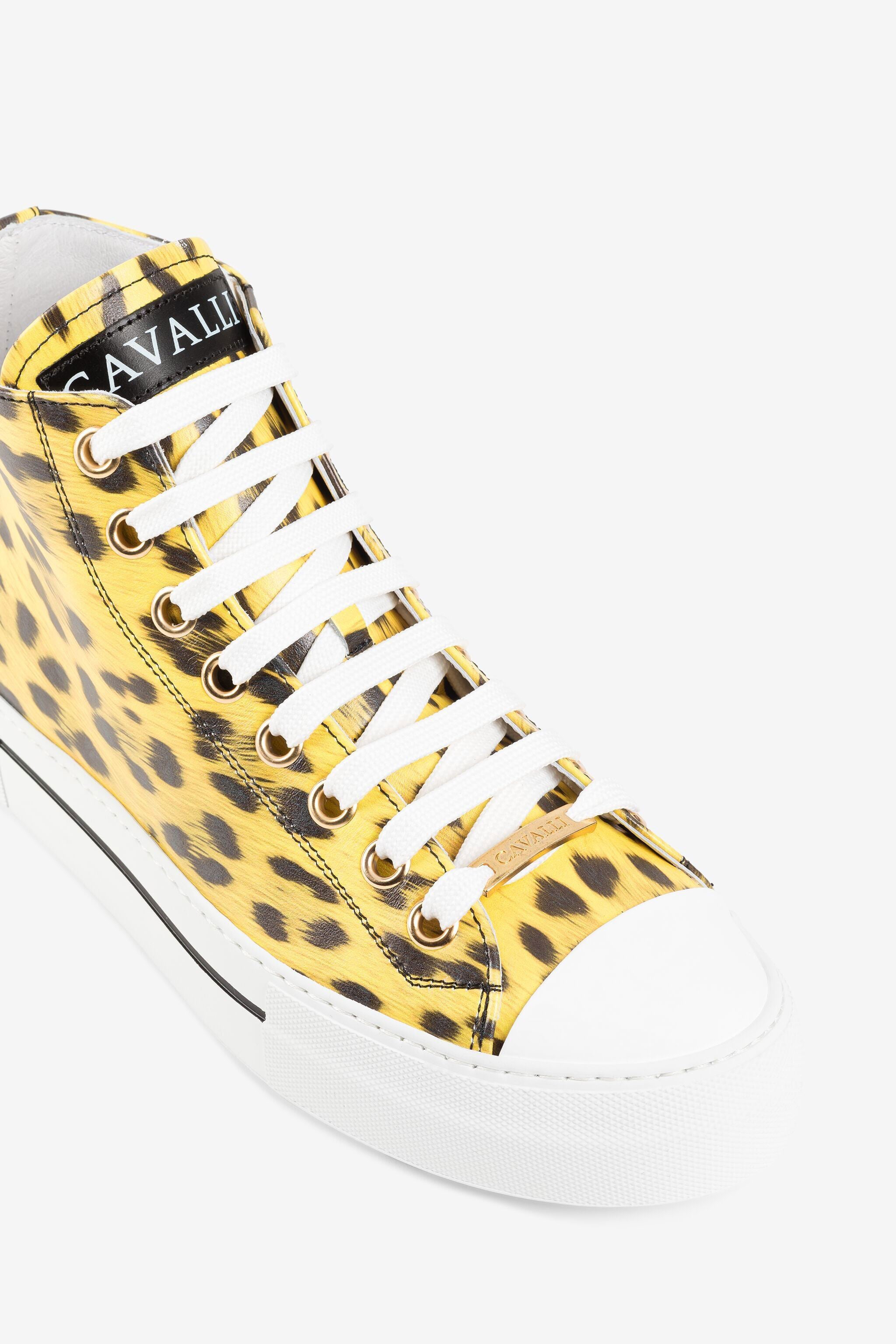 RC Animal-print hi-top sneakers Yellow QKS156-PZA79