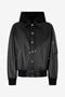 RC Leather Bomber Jacket With Hood RC Leather Bomber Jacket With Hood Black VNP464-PN104