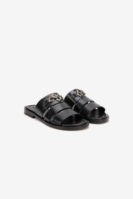 RC Black Leather Sandals BLACK WNS006-PZ908