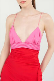 RC Red And Pink Mini Dress CORAL RED WQT117-LL006