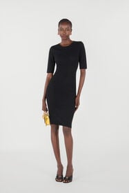 RC Midi Dress Openwork Detailing Black UKM101-MQ014