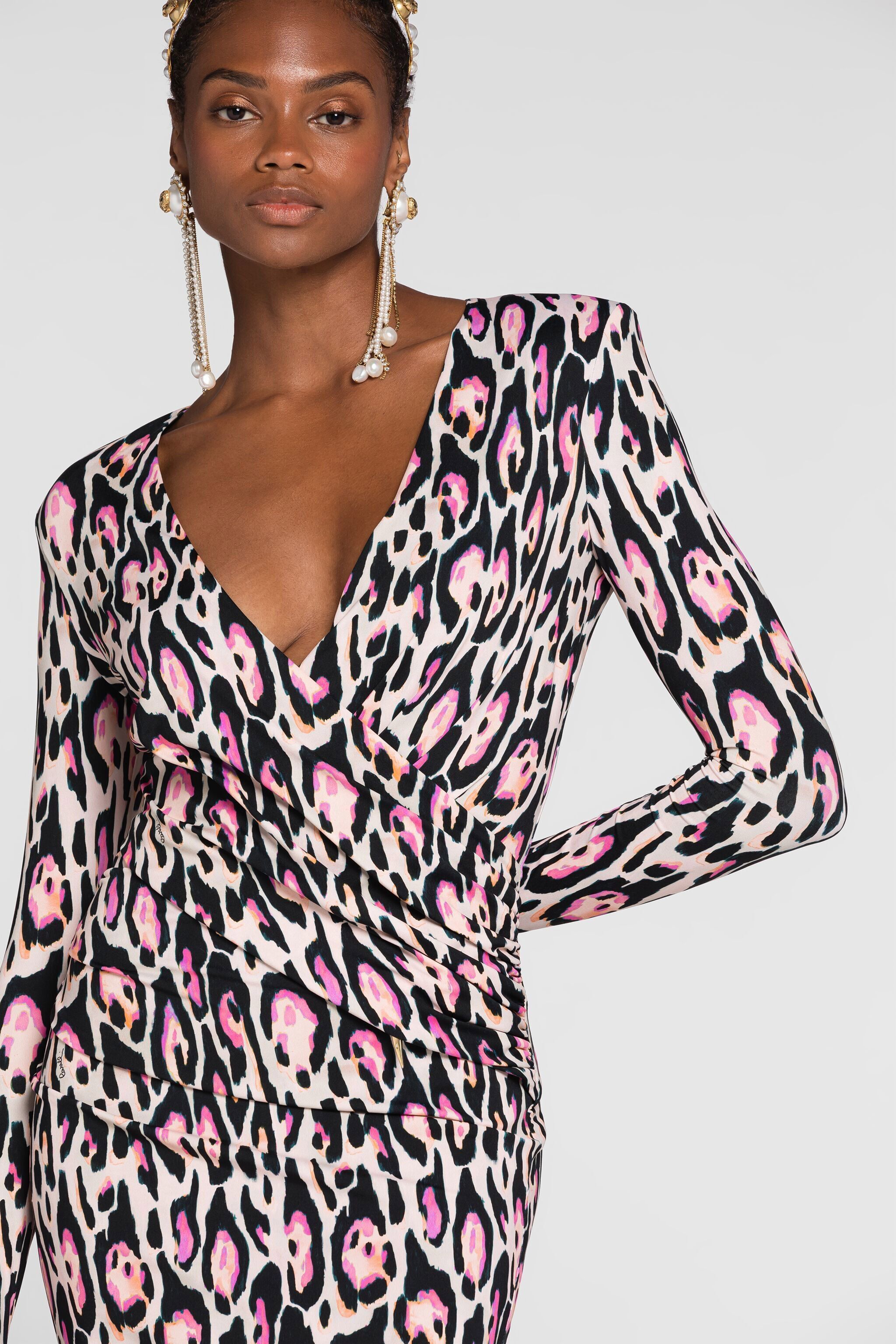 RC Jaguar-Print Dress RC Jaguar-Print Dress Pink QKT106-LNF68