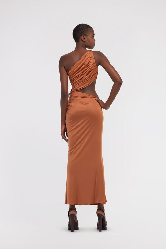 RC One-shoulder dress RC One-shoulder dress Bronze SWT119-JJ036