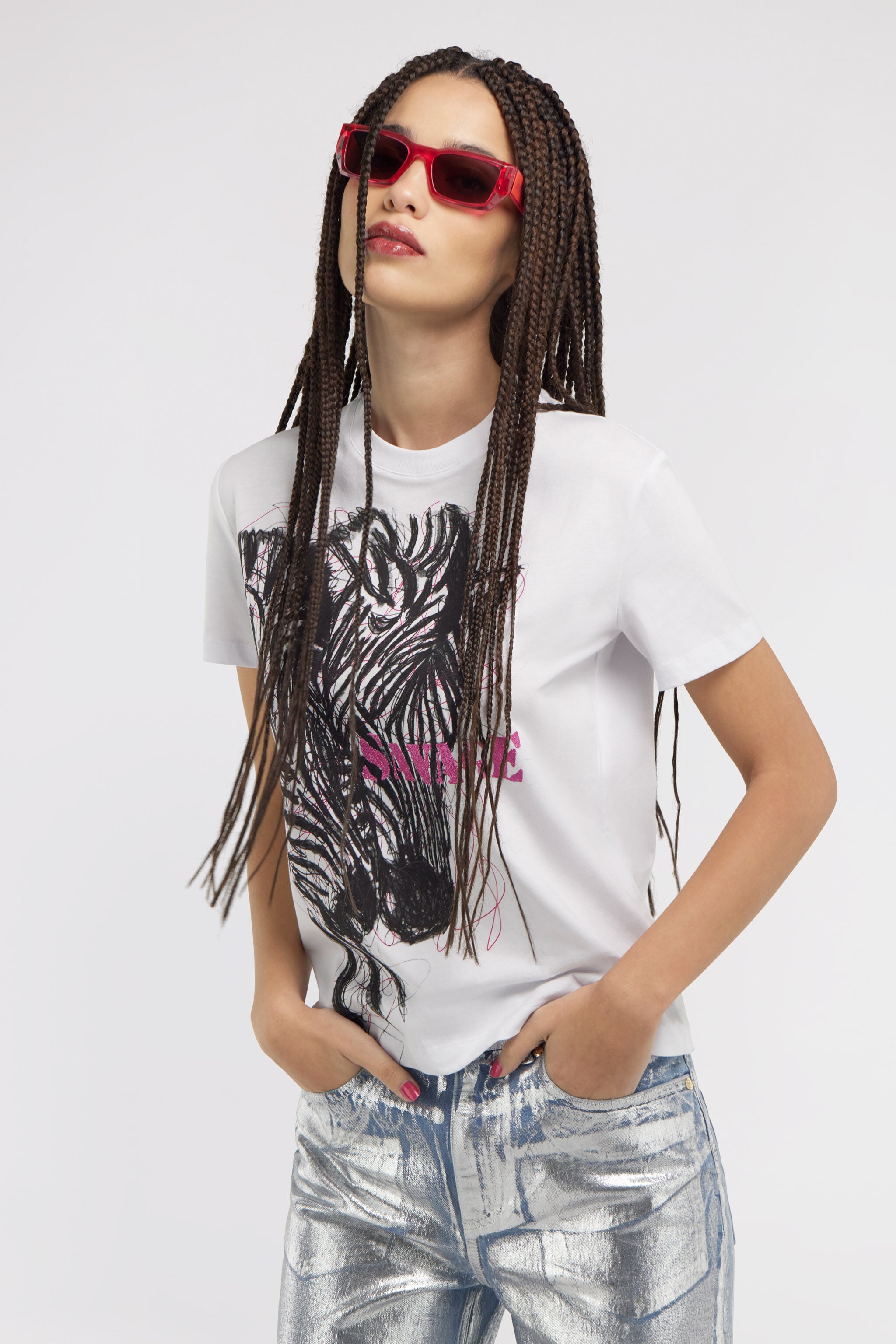 JC Just Cavalli T-shirt JC Just Cavalli T-shirt Blanco SFT073-SF918