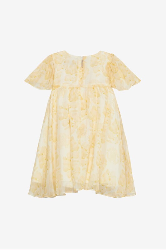 JU Silk Dress With Floral Print JU Silk Dress With Floral Print Yellow UJT102-2NO41