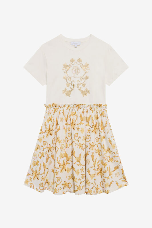RC Abito con Stampa Gold Arabesque WHITE/GOLD TJT10L-JFN37