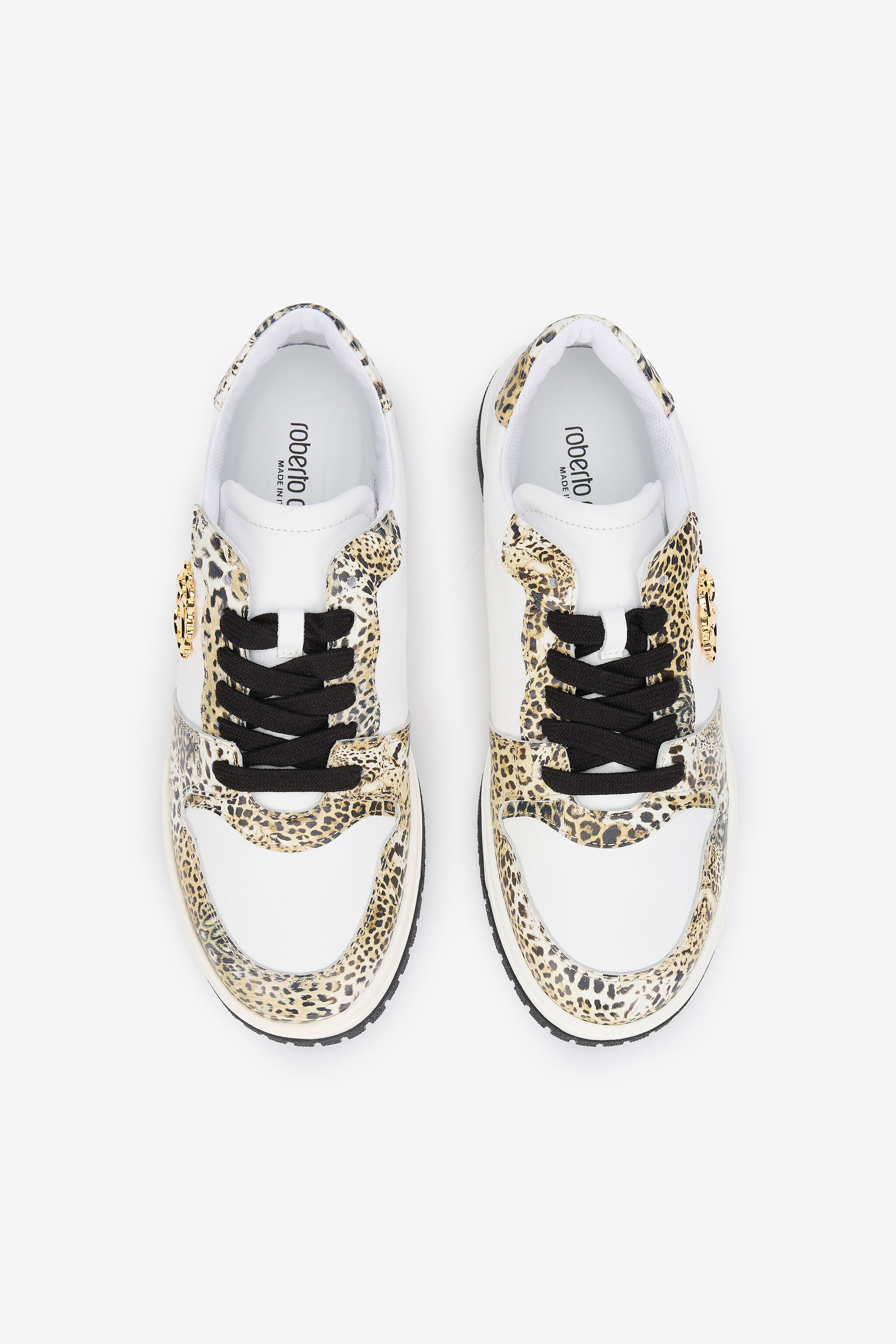 RC Leopard Print Sneaker with Monogram RC RC Leopard Print Sneaker with Monogram RC WHITE/JAGUAR QOS01L-PZO17