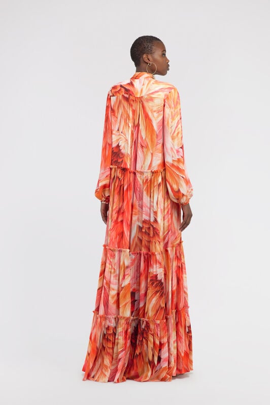 RC Long dress Plumage print RC Long dress Plumage print Orange SWT130-7HL71