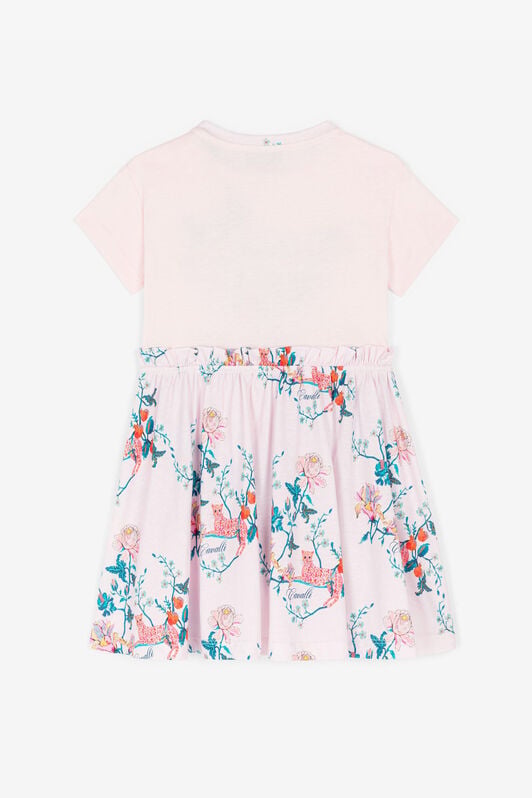 JU Jaguar And Flower-Print Cotton Dress JU Jaguar And Flower-Print Cotton Dress Pink RJT118-JD001